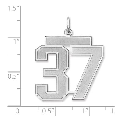 Sterling Silver Number 37 Charm – view 2
