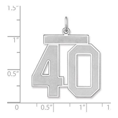 Sterling Silver Number 40 Charm – view 2