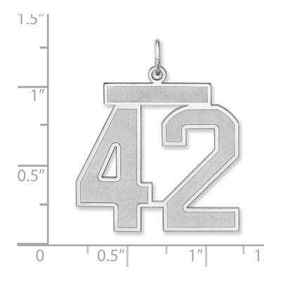 Sterling Silver Number 42 Charm Pendant – view 2