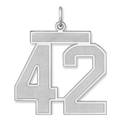Sterling Silver Number 42 Charm Pendant