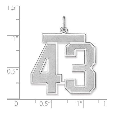 Sterling Silver Number 43 Charm – view 2