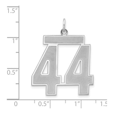 Sterling Silver Number 44 Charm Pendant – view 4
