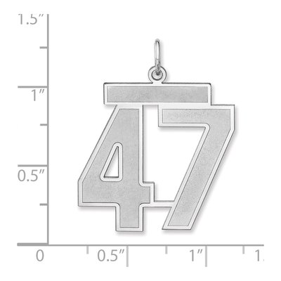 Sterling Silver Number 47 Charm – view 2