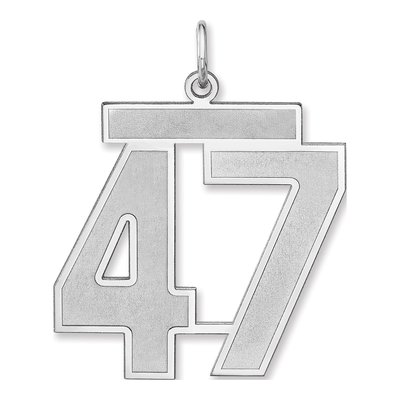 Sterling Silver Number 47 Charm