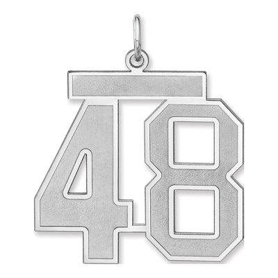 Sterling Silver Number 48 Charm