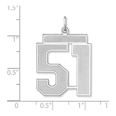 Sterling Silver Number 51 Charm Pendant – view 2
