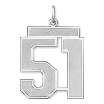 Sterling Silver Number 51 Charm Pendant