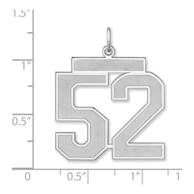 Sterling Silver Number 52 Charm – view 2