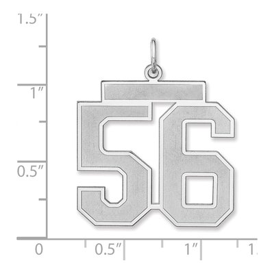 Sterling Silver Number 56 Charm Pendant – view 2