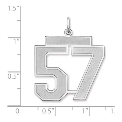 Sterling Silver Number 57 Charm – view 2