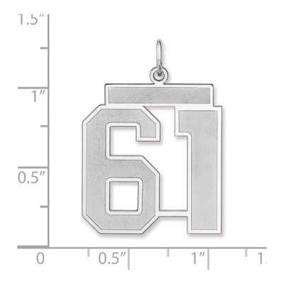 Sterling Silver Number 61 Charm – view 2