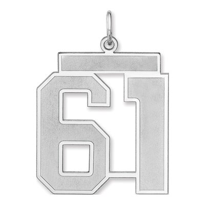 Sterling Silver Number 61 Charm