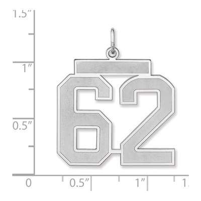 Sterling Silver Number 62 Charm – view 2