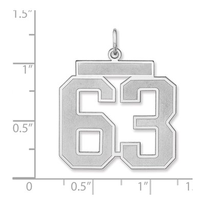 Sterling Silver Number 63 Charm – view 2