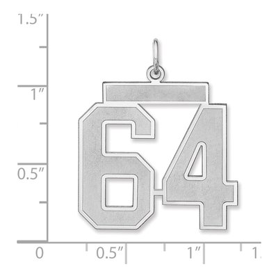 Sterling Silver Number 64 Charm – view 2