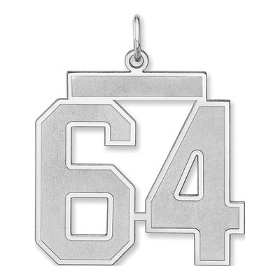 Sterling Silver Number 64 Charm