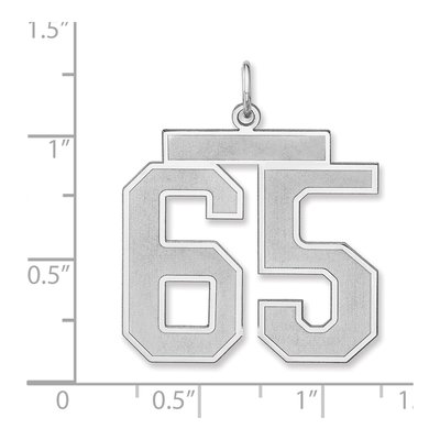 Sterling Silver Number 65 Charm – view 2