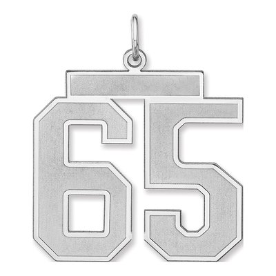 Sterling Silver Number 65 Charm