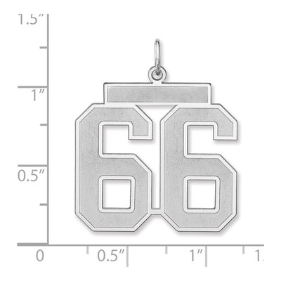 Sterling Silver Number 66 Charm – view 2