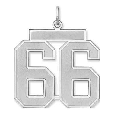 Sterling Silver Number 66 Charm