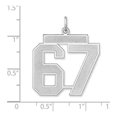 Sterling Silver Number 67 Charm – view 2