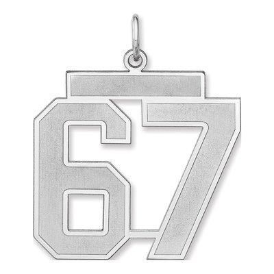 Sterling Silver Number 67 Charm
