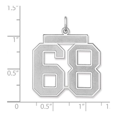 Sterling Silver Number 68 Charm – view 2