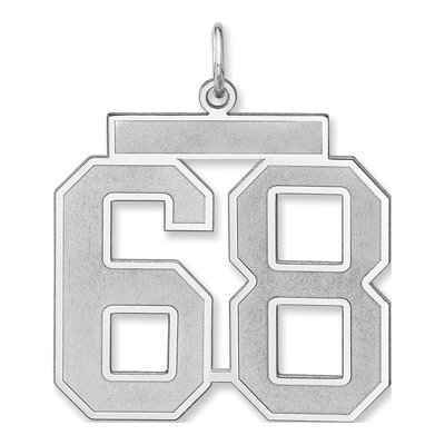 Sterling Silver Number 68 Charm
