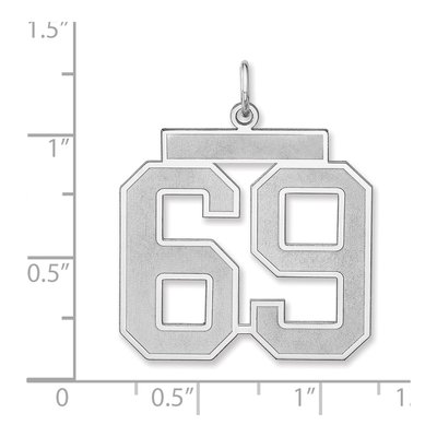 Sterling Silver Number 69 Charm – view 2