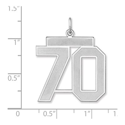 Sterling Silver Number 70 Charm – view 2