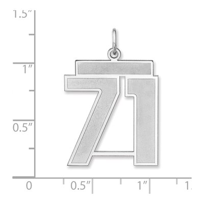 Sterling Silver Number 71 Charm – view 2