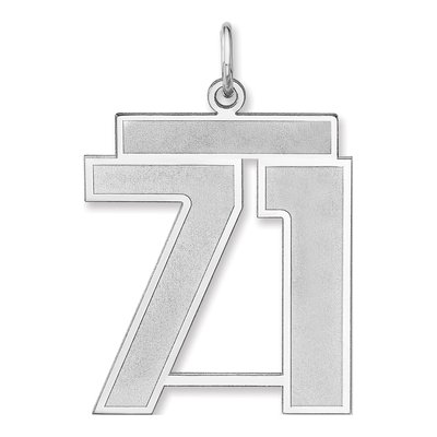 Sterling Silver Number 71 Charm