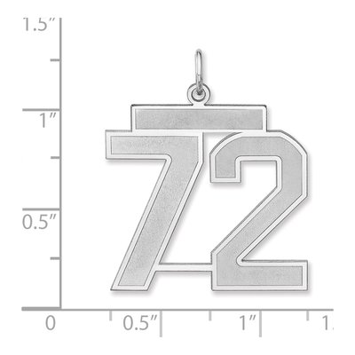 Sterling Silver Number 72 Charm – view 2