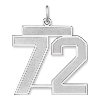 Sterling Silver Number 72 Charm