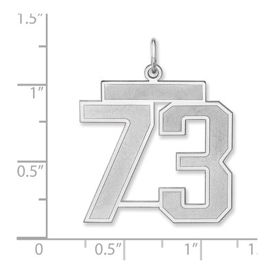 Sterling Silver Number 73 Charm – view 2