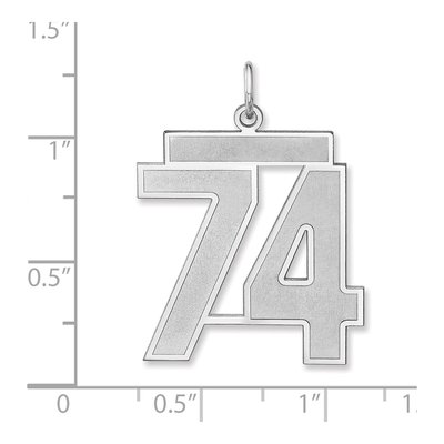Sterling Silver Number 74 Charm – view 2