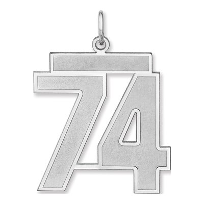Sterling Silver Number 74 Charm