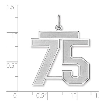 Sterling Silver Number 75 Charm Pendant – view 2