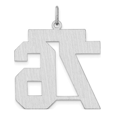 Sterling Silver Number 76 Charm – view 4