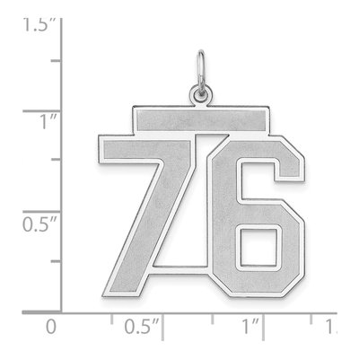 Sterling Silver Number 76 Charm – view 5