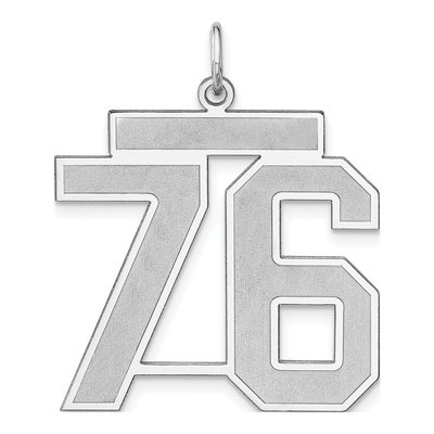 Sterling Silver Number 76 Charm