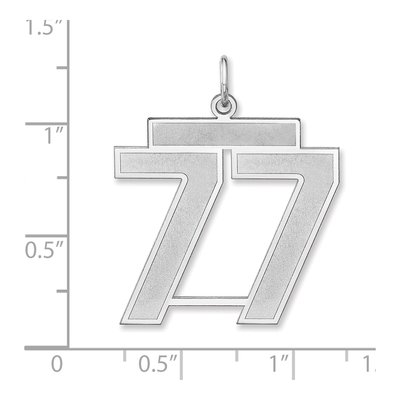 Sterling Silver Number 77 Charm Pendant – view 2