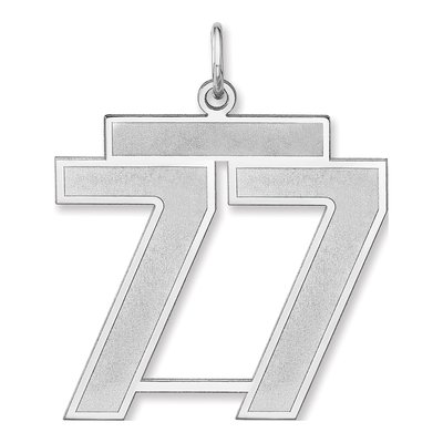 Sterling Silver Number 77 Charm Pendant