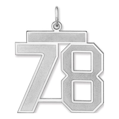 Sterling Silver Number 78 Charm