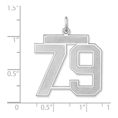 Sterling Silver Number 79 Charm – view 2