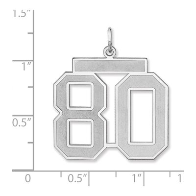 Sterling Silver Number 80 Charm – view 2
