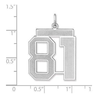 Sterling Silver Number 81 Charm – view 2