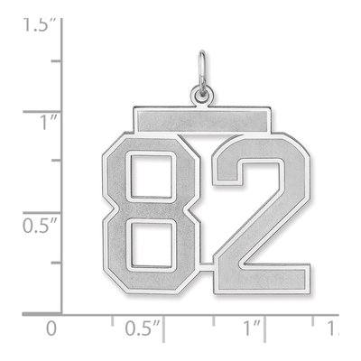 Sterling Silver Number 82 Charm – view 2