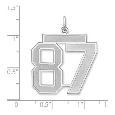 Sterling Silver Number 87 Charm – view 2