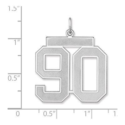 Sterling Silver Number 90 Charm – view 2